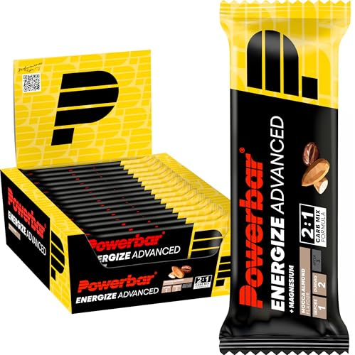 Powerbar - Energize Advanced - Mocca Almond - 15x55g - Barritas energéticas altas en carbohidratos - Magnesio y sodio