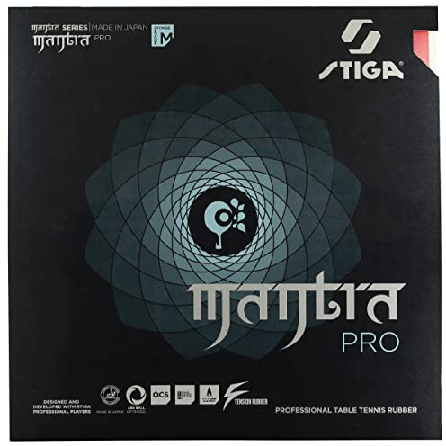Stiga Mantra Pro Table Tennis Rubber | Professional Table Tennis Sheet for Maximum Full Stroke Control & Speed - Made in Japan - M - Red