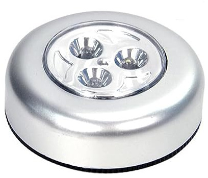 Tuzsocr Set mit 5 Leuchten, kabellos, rund, Nachtlicht, batteriebetrieben, LED-Spot, LED, Nachtbeleuchtung, selbstklebend, für Schränke, Schränke, Auto, Kofferraum, Flur, Eingang, Schrank, 5 Stück