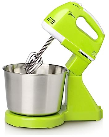 Electric Stand Mixers Cake Mixer with 2L Bowl 7-Speeds for Baking Egg Whisk Electric Whisk for Kitchen Baking Cake Ice Cream Food Beater with 2 x Dough Hooks and Balloon Whisks (Color : Green)