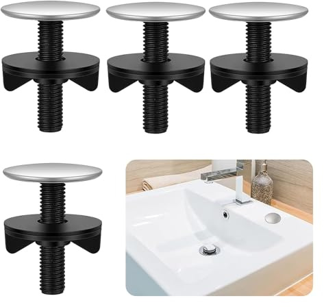 NOLACE 4 Stück Lochabdeckung Spüle Edelstahl Ø 45mm Rostfreier Blindstopfen | für Wasserhahn & Spülbecken – Universale Hahnlochstopfen & Abdeckkappe für Küche & Bad Waschbecken, Silber