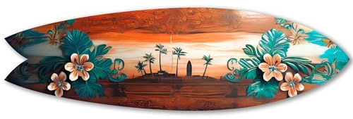 DECLINA, Dekorativ surfbräda, väggdekoration, aluminiumtryck, illustrativ dekorativ bräda, Surf, 100 x 30 cm