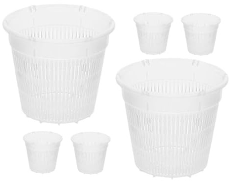 CANIGHT Macetas De Plástico para Orquídeas 6 Piezas Maceteros Transpirables 140mm Ideales para De Raíces Decoración De Interiores y Exteriores Estructura Ligera y Práctica