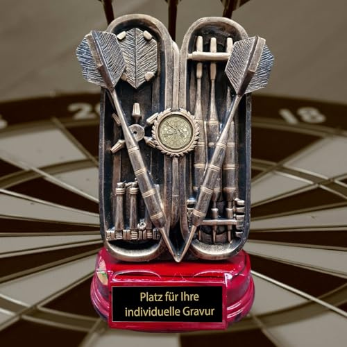 eberin · Pokal für Dart Spieler*innen – Exklusiver Preis im Dartsport · Darts Pokal personalisierbar für Dartturnier, Vereinsfeier, firmeninterne Dartwettbewerbe, Kneipe · 22cm ·