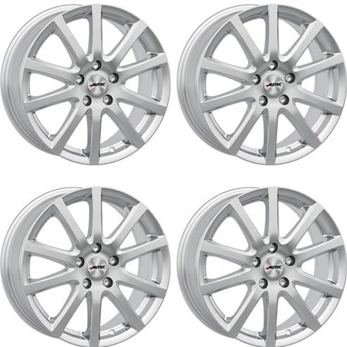4x AUTEC Felgen Alufelgen SKANDIC ECE 6.5x16 ET47 5x100 Brillantsilber kompatibel mit VW Polo