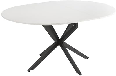 Vicco tavolo da pranzo allungabile Loyd, Bianco/nero, 120 x 76.5 cm Estensibile