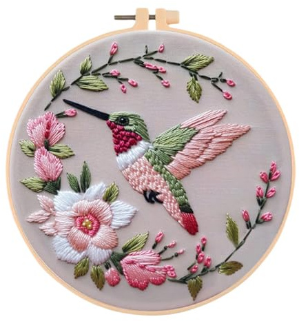Kit de Démarrage de Broderie, Kit de Broderie à Motifs Animaux, Kit de Point de Croix Broderie, Kit de Broderie pour Débutants, Embroidery Kits, Artisanat DIY Décoration à la Main pour Adultes (04)