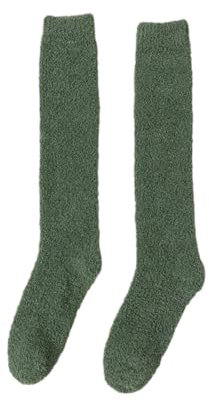 YUZIMEI Oberschenkelhohe Socken, Korallen-Fleece, Oberschenkelhohe Stiefelsocken, lange Winterstrümpfe, über Knie, Beinstulpen, Bodenlang, Wade 5