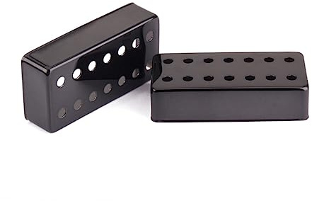 JOINPAYA Gitarren Tonabnehmerabdeckungen für 7-saitige E-gitarren mit 14 Löchern 2 Stück Humbucker Abdeckung Schwarze aus Metall für Präzisen Klangschutz