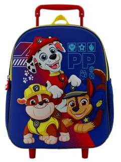 Ragusa-Trade Paw Patrol Chase Marshall Skye Kinder Trolley Kinderkoffer Weichgepäck Polyester 35,5 x 25 x 16 cm - verstellbare und fixierbare Teleskopstange, blau