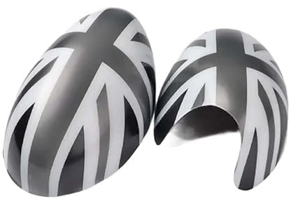 YaaGoo Caches de rétroviseurs en ABS pour MINI Cooper R50 R52 R53 (2001–2006), Coques latérales décoratives, Conduite à gauche(Gris)