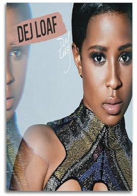 Stampa di copertina dell'album DeJ Loaf con copertina autografata in edizione limitata, poster musicale pop hip hop rap cantante star poster estetico su tela decorazione da parete per dormitorio