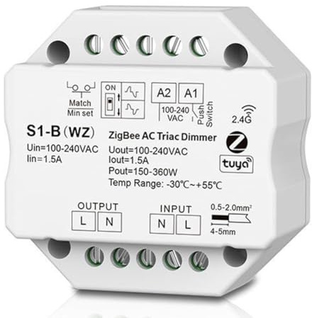 Sirxlevcy S1-B Tuya Zigbee AC Dimmer LED-Controller Druckschaltersteuerung 110 V 220 V 230 V Life APP für Assistant