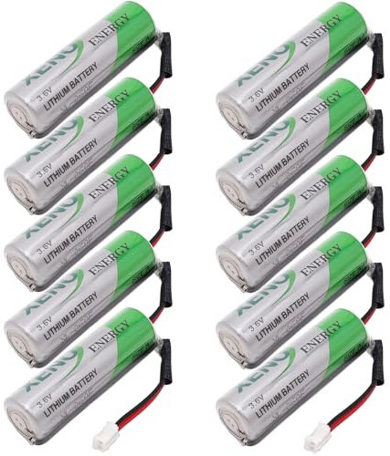 10-Pack XL-060F AA 3.6V Lithium Battery 2400mAh for Alarm Systems Tracking Devices Meter with Plug