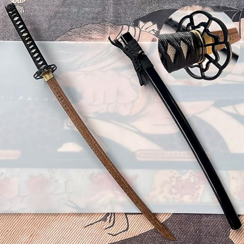 HJHUUA Katana in Legno Fatta a Mano con Fodero,Bokken Giapponese da 103 cm,Spada da Samurai in Legno,Adatta per Decorazioni,Cosplay,Arti Marziali,Kendo,Allenamento,Esposizione,Regali