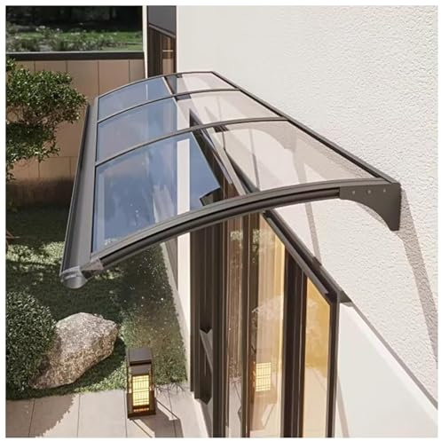 FENGZEQUAN Vordach für haustür mit seitenteil,vordach mit seitenteil,haustür vordach,Halterung aus Aluminiumlegierung mit gebogener Halterung, Regen- und schneesicher(100x240cm/39x95in)