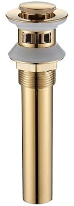 LCKKJHG Pop Up Waschbeckenstöpsel aus Messing für Badezimmer, Pop-up-Ablaufgarnitur, Waschbecken, Ablassstopfen, Abtropffläche, Filter für Waschbecken in Schwarzgold (Gold w Overflow B)