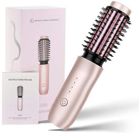 Hot Air Brush Hair Dryer Brush, 2-in-1 Blow Dry Brush for Styling & Straightening, Adjustable Heat Settings, Ionic Anti-Frizz Volumising Hot Brush, Pink