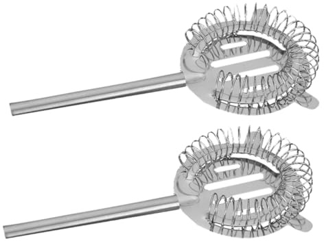 Zerodeko 2 pezzi Colino Bar in Acciaio con Solido Filtro per Cocktail e Liquori Accessori Bartender per Filtraggio Ghiaccio e Bevande Compatibile con Shaker Standard