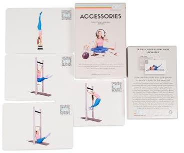 OnlinePilatesClasses Pilates Reformer Cadillac Deck with Free Video Tutorials, Fitness Cards with All-Levels Cards Set for Home Gym Exercise
