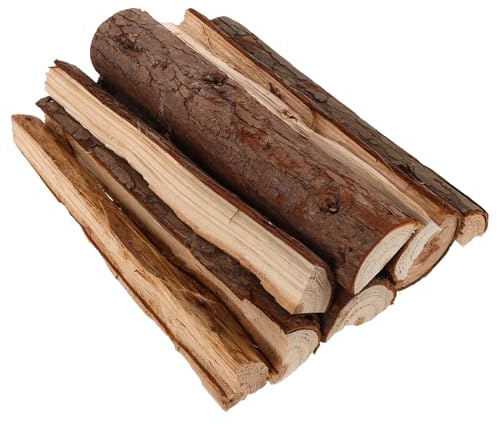 Mobestech Bûches de Cheminée Intérieure en Bois Naturel pour Décoration et Chauffage, pour Ambiance Hiver et Jardinage, Bois Séché pour Usage Intérieur