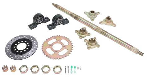 Kit de Eje Trasero 24 Pulgadas para Kart, ATV y Drift Trikes, con Freno y Piñón, Metal Resistente para Reconstrucción DIY de Quads y Vehículos Recreativos