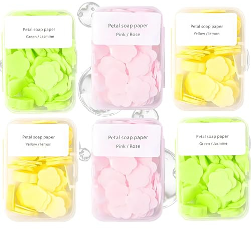 360 Pcs Portable Floral Soap Sheets For Travel & Outdoor Use - Mini Hand Wash Leaves for Students &, Multi-Colours, Instant-Dissolve Foaming, Plant-Based & Sensitive Skin