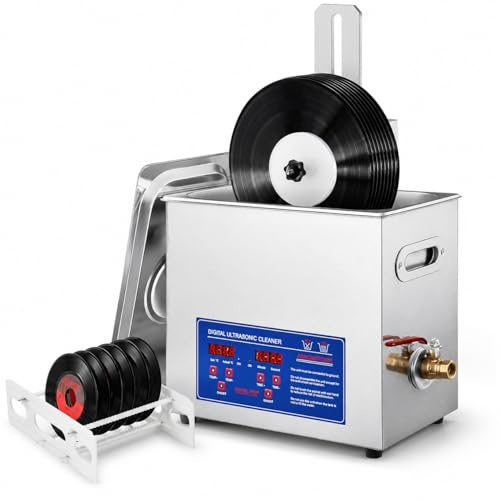 Ultrasonic Vinyl Record Cleaner, LP Cleaning System For 8 Records With Auto-Rotating Double-Sided Cleaning And 0-30 Min Timer
