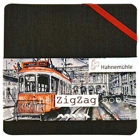 Hahnemühle ZigZag Book, Leporello Aquarellbuch mit feinkörniger Oberfläche, 300 g/m², 18 Seiten, 14x14cm
