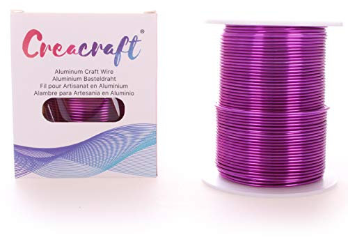 Creacraft Aluminium Schmuckdraht - Basteln, Modellieren, Floristik (80m, Violett, 1.35 mm)