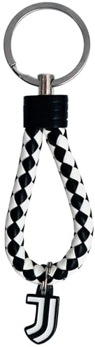 JUVENTUS PORTACHIAVI Juve Ufficiale BIANCONERI PORTACHIAVE in corda metallo con CIONDOLO KEYJUCION1139