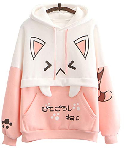FANCYKIDS Dinosaurie kanin björn kattöron huvtröja för tonåringar tonåringar överdimensionerad topp sweatshirt jumper skjorta