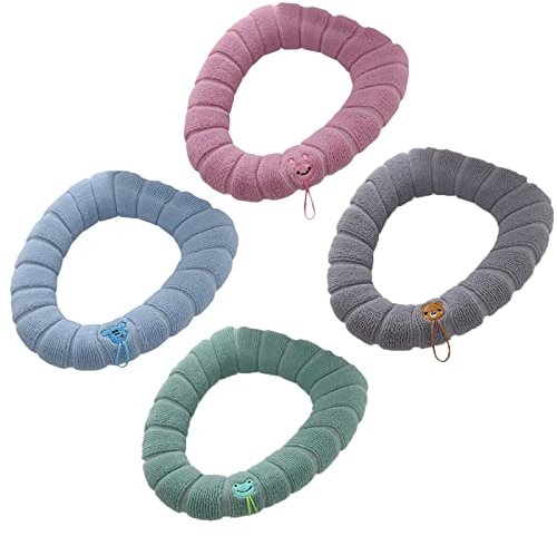 4 Stück Toilettensitzbezug WC Wärmer Pad Antibakteriell Warm WC Sitzbezüge WC-Sitz Cover Dicker Waschbares Toilettensitzkissen für Badezimmer Closestool Mat Seat Case Toilettendeckelbezug Zubehör
