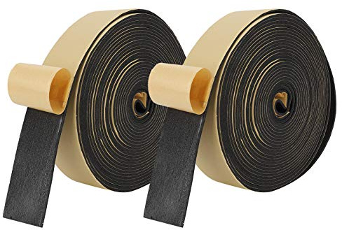 2pcs 30ft Air Conditioner Foam Insulation Tape, 1.8in Width Oil-Resistant Self‑Adhesive Sealing Tape Rubber Protective Wrapping Tapes for Reducing Noise