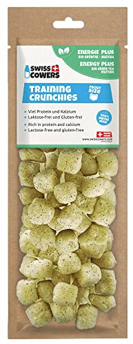 Swiss Cowers Käse Training Crunchies | 100% Schweizer Milch | perfekt für Junge & ältere Hunde | Zahnpflege | ohne Laktose | Besonders klein - Ideal als Trainingssnack oder zur Belohnung (Grüntee)