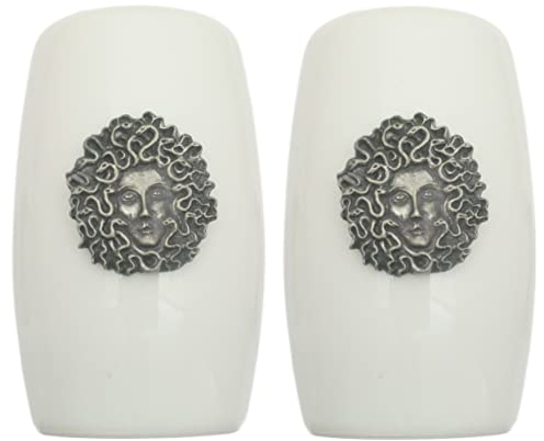Medusa China Salt and Pepper Shakers Cruet Set Modern White CSP 499