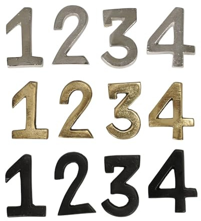 NETPROSHOP Kerzenpin Zahlen 1-2-3-4 zum Anstecken an Kerzen Advent 2cm x Höhe 4 cm, Farbe:Silber Antik