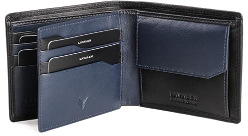 Lavalen Cartera para Hombre Piel RFID, Billetera Hombre Monedero, Wallet