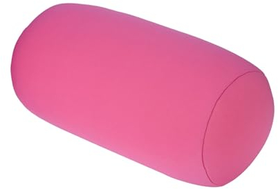 Cyrank Micro Mini Pillow Sleeping Neck Support, Microbead Roll Pillow Flexible Body Bean Round Cervical Roll Cylinder Bolster for Home Travel Sleep(Pink)