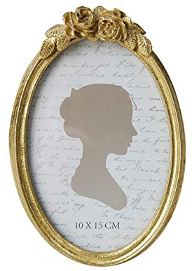 Sunlit Vintage Picture Frame 4x6 Antique Picture Frame Glass Front Table Wall Hanging, Gold