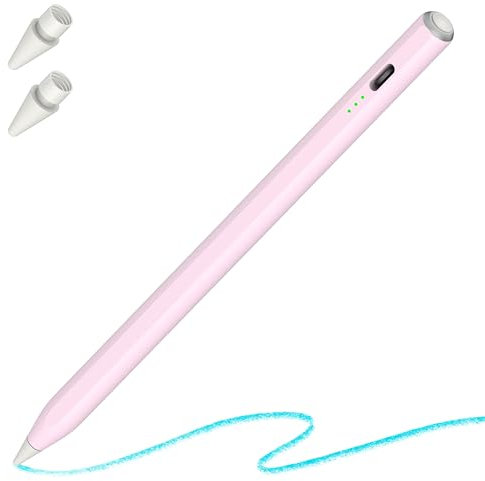 Pen for iPad, Palm Rejection & Tilt Drawing Active Digital Stylus Pencil, Only compatible with Apple iPad 2018-2024, iPad 6/7/8/9/10th Generation Pro 11/12.9 inch Air 3/4/5 Mini 5/6, New M2 M4