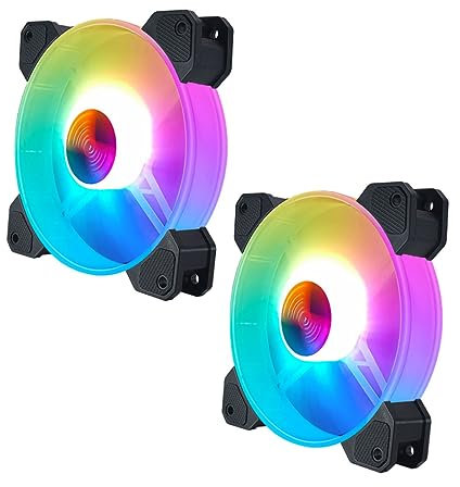 Homoyoyo 2 Piezas Ventilador Rgb Ventilador Usb Ventiladores De Refrigeración De La Computadora Refrigerador Liquido Cpu Enfriador De Computadora Admirador Chasis Escritorio Abdominales
