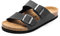 FITORY Mens Sandals, Arch Support Slides with Adjustable Buckle Straps and Cork Footbed for Summer Matte Black Size 11.5