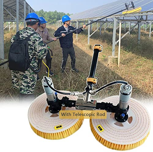 Lavavetri, Strumento Elettrico per La Pulizia del Pannello Solare Fotovoltaico, Spazzola per L'acqua del Tetto, Spazzola Telescopica Alimentata Ad Acqua per Il Lavaggio di Camion di Roulotte,7.5M