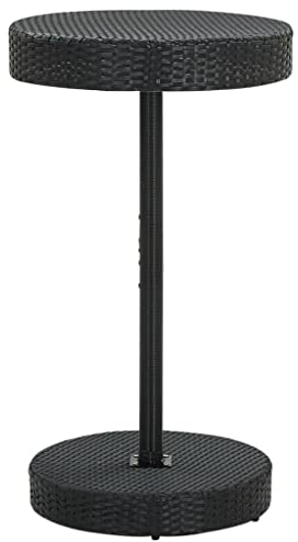 SDWEHO7 Gartentisch aus Rattan, Garten Stehtisch Outdoor Bistrotisch Biertisch Gartentisch Bartisch für Hinterhof, Schwarz 60,5x106 cm Poly Rattan