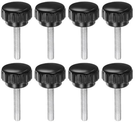 QUARKZMAN 8 Stück Rändelschraube mit Gewinde M6 x 30mm Rundkopfschraube Rundgriffschraube Rundgriffbolzen Klemmknöpfe 25mm Handknöpfe Daumenschrauben Spannschraube für Industrie Maschine
