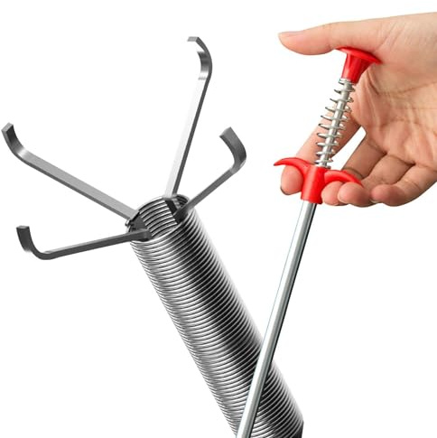 Pince de plomberie, outil de nettoyage des cheveux avec 4 griffes | Outil d'aide à la prise en main pour toilettes, ramassage de litière, évier domestique