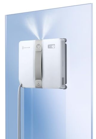 ECOVACS WINBOT MINI Robot Lavavetri, Design Compatto, Doppi Ugelli con Spruzzo Ultrasonico, Sistema di Protezione a 9 Fasi, Pianificazione Intelligente del Percorso, 3 Modalità di Pulizia