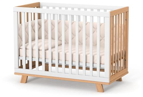 Veres Manhattan Babybett/Gitterbett (120x60 cm) (Weiß Natur)