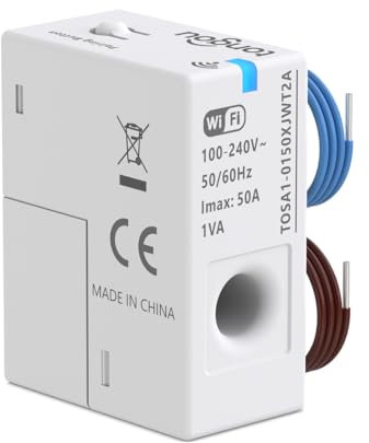 TONGOU Single-Phase Circuit Breaker WiFi Smart Accessories, Smart Electric Meter Electricity Monitoring, with CT, Imax 50A, Tuya/Smart Life App - View Electricity Usage Data or Export (Double-line)